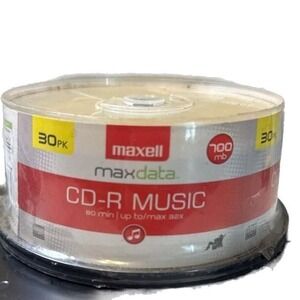 Maxell CD-R 80 Minute 700MB Music Gold Recordable Discs 30-Pack Spindle